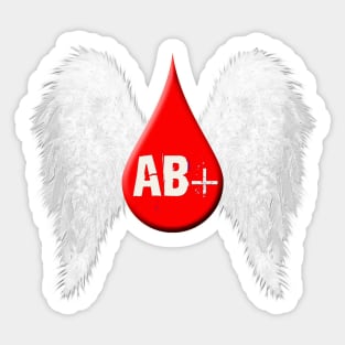 Blood Type AB Positive - Angel Wings Sticker